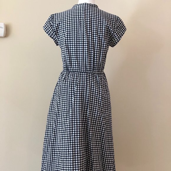 GINGHAM SHORT SLEEVE MIDI DRESS - Picture 3 of 3